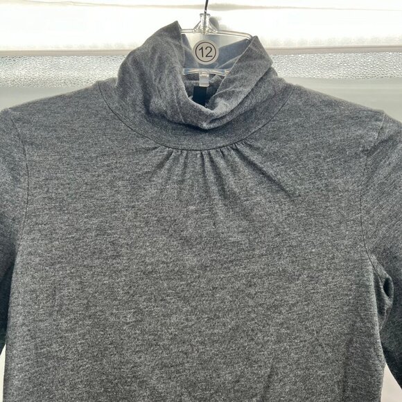 Talbots Mock Neck Top Women's Size XS Gray Long Sleeve Career - Picture 2 of 9
